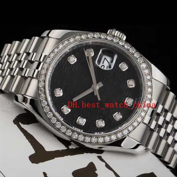 Asya 2813 Sport 116244 Erkekler Diamond Otomatik Mekanik Siyah Memorial Baskı ile 31mm 36mm Yüzük İzle 317c