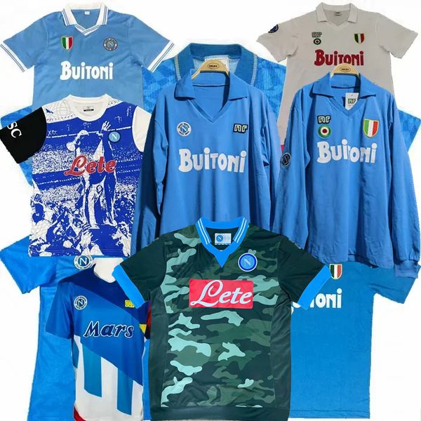 Retro Napoli Soccer Jersey 1986-1993, 2013-2014 Maradona Hamsik Insigne Higuain Football Shirt