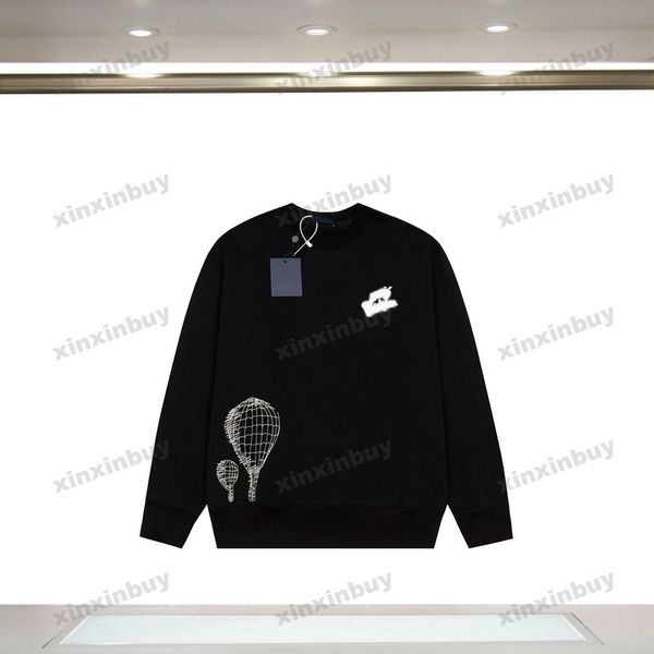 Xinxinbuy Männer Frauen Designer Sweatshirt Heißluftballon Buchstaben Stickerei Pullover grün grau blau schwarz weiß xs-2xl
