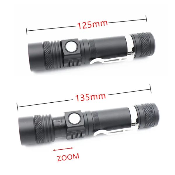 Hochleistungs -Blitzlicht -Torch 7W 300 lm Q5 LED Camping Taschenlampe Taschenlampe Einstellbarer Fokus Zoom wasserdichte Taschenlampen Mini Lampe Leuchten