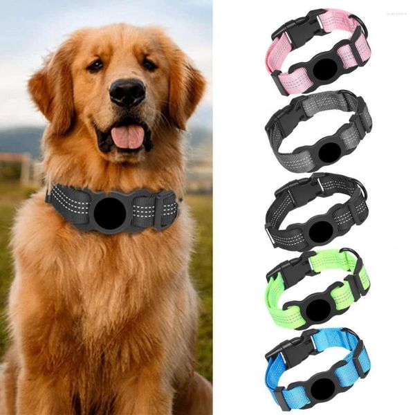 Collari per cani Collari per animali Il tracciamento del gatto riflettente con supporto airtag durevole GPS Hard PC Hard Supply