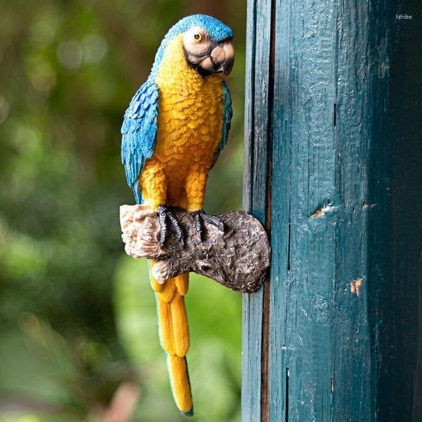 Decorações de jardim de papagaio criativo árvore pendurada simulação macaw ornament ornament animal pastoral decoração pendente