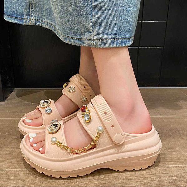 Damen Sandalen neue Sommerruhrschuhe 6 cm dicker Boden Outdoor Casual Beach Slide Schuhe Beliebte Mode Clogs Weicher Slipper 230807