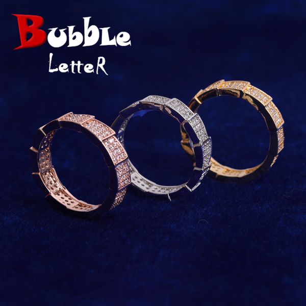 Anéis de banda Bubble letter Men Rock Real Gold Bated Hip Hop Jewelry Trend Drop Itens Wholesale for Bulk Products 230822