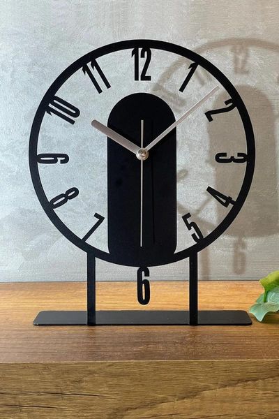 Relógios de mesa Decorativa Modern Desktop Clock Home Office Study Room Gold/Black Silent Flowing Mecanism Metal Pendulum Desk Decoration