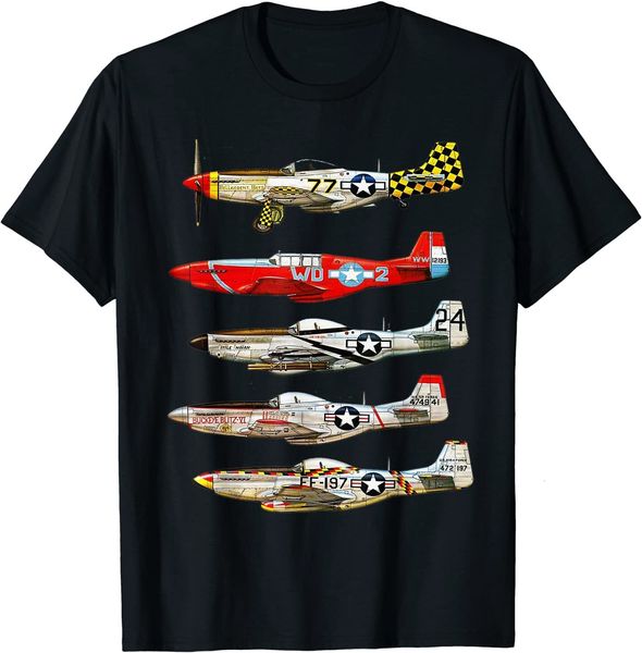 T-shirt femminile North American P-51 Mustang Fighter Men T-shirt Short Casual Casual 100% Cotton T Shirts Times S-3XL 230823