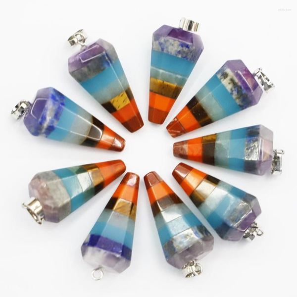 Collane a ciondolo pietra naturale 7 chakra pendenti pendulum guarigione reiki incante