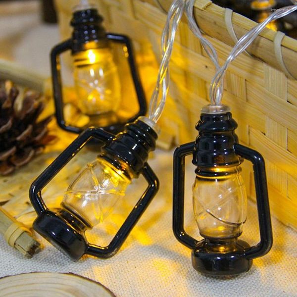 Dizeler Su geçirmez ışık ipi pille çalışan vintage gazyağı lambası LED uzaktan kumanda cadılar bayramı