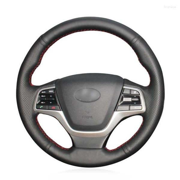 Tampas do volante Capas de volante não deslizamento Durável Micro Fiber Leather Capinho de tampa de carro para Elantra 4 2023 Solaris