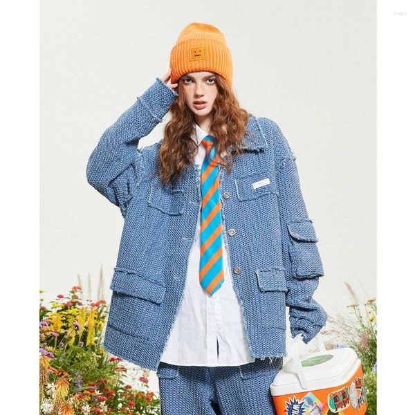 Herrenjacken Frauen Männer Streetwear Fashion Lose lässige Vintage Denim Jackenpaar Unisex Net Promi Jeans Herumn Oberbekleidung