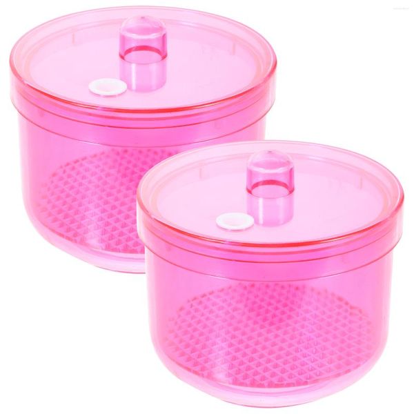 Lagerflaschen 2PCS Plastic Bur Case Box Zahnhalter