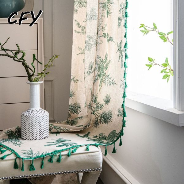 Tende trasparenti in lino di cotone in pino americano tende da finestra con pizzo per il lussuoso soggiorno in casa 230822