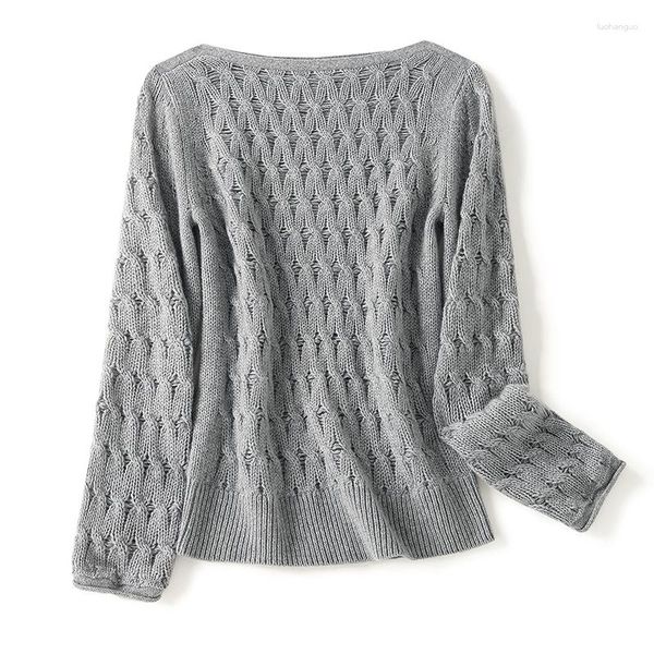 Suéteres femininos Sweater quente Cashmere Winter Slash pesco