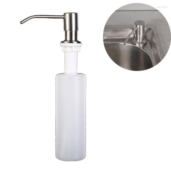 Distributore di sapone liquido 10.14 oz accessori per lavello da cucina per lavabo di lavabo in acciaio inossidabile bottiglia