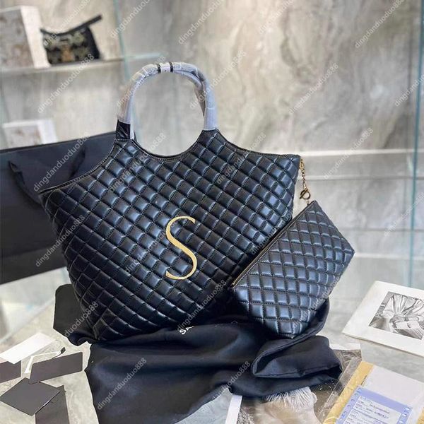 Luxusdesigner Handtaschen Icare Maxi Bag Mode -Tasche Taschen Rhombische Lämmerungsbeutel -Schulter Großer Tasche für Frauen Leder Strand Travel Einkaufstaschen Schwarz