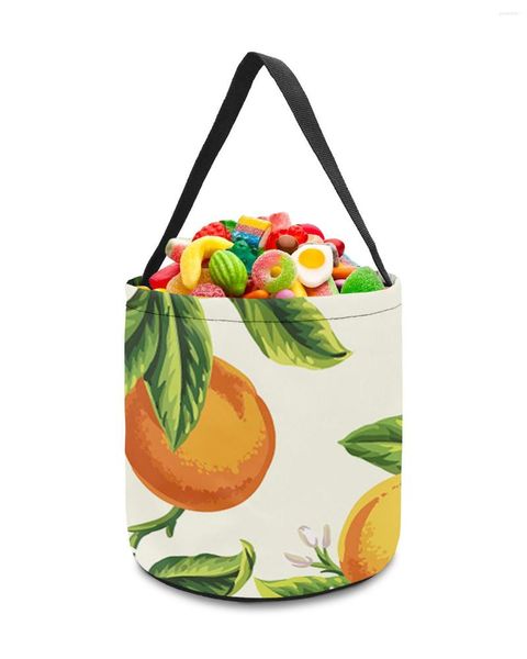 Aufbewahrungstaschen Obst Orange Blumenkorb süßer Süßigkeitseimer tragbarer Heimatbeutel für Kinder Spielzeug Party Dekoration Supplies