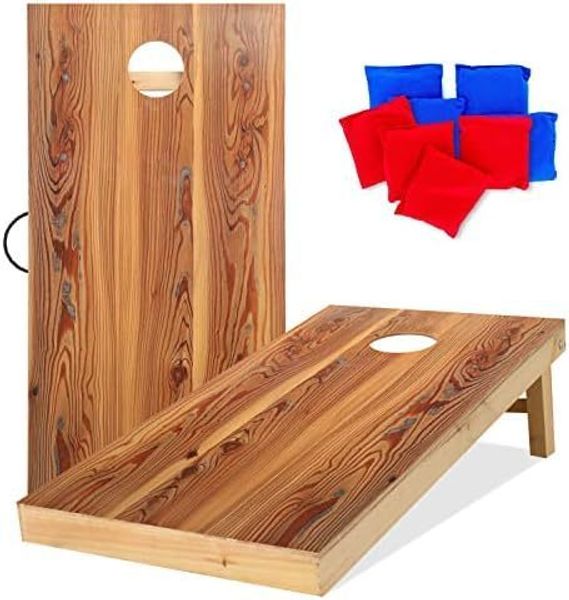 Air Hockey Mold Wood Regulamento Tamanho Cornhole Conjunto de sacos de feijão portátil Trove com superfície impressa de grão durável e embaixo de 230822