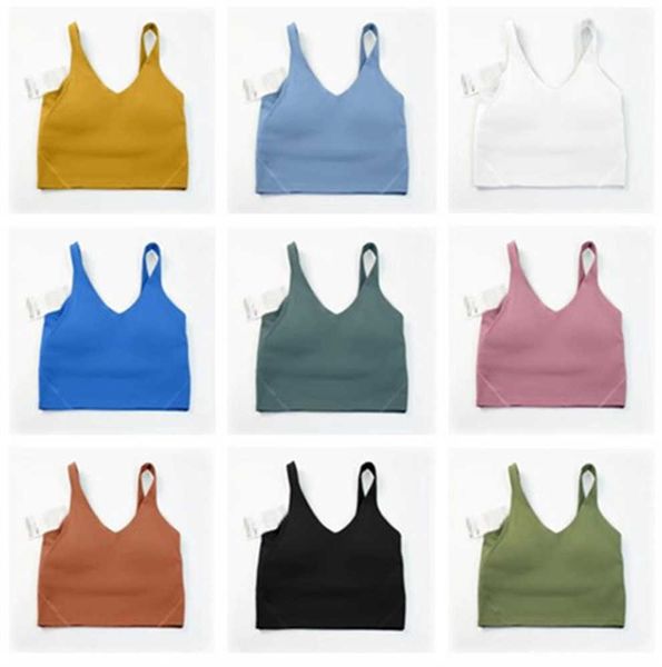 2023 Nuovo tipo di yoga Tipo di dorso Allinea Tops di palestra Women Casual Running Nude String Sports Bra Fitness Bellissimo gilet camicia