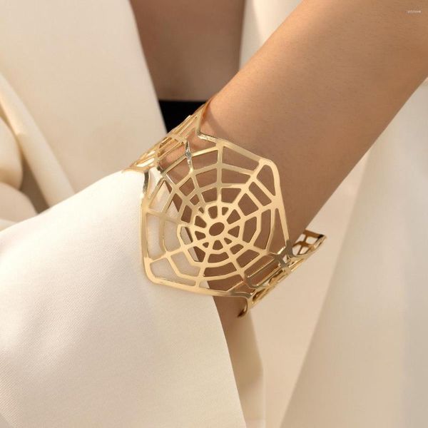 Bangel Hip-Hop Spider Web Metal Armband Armreifen für Frauen Vintage Punk Persönlichkeit Schmuck Halloween Party Geschenke