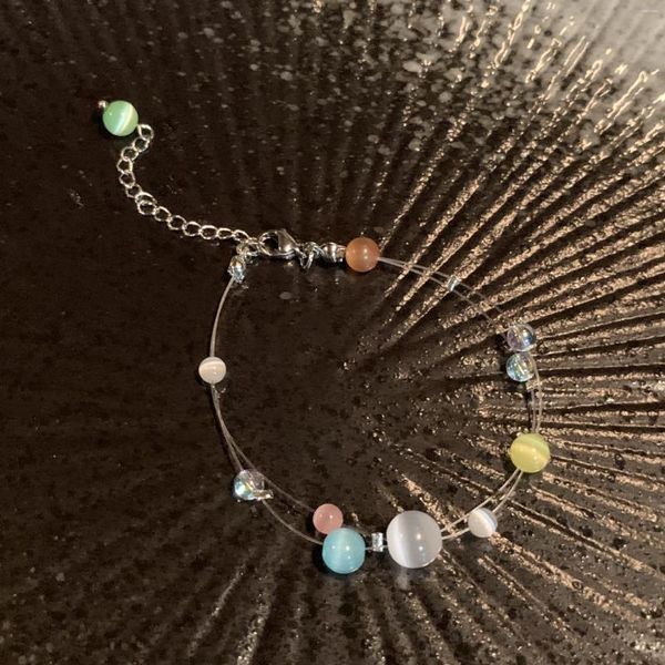Strand Koreanische Mode Buntes Opal Perlen Armband für Frauen Ästhetik Süßcharme Sommerzubehör 2023 Trendschmuck Geschenk