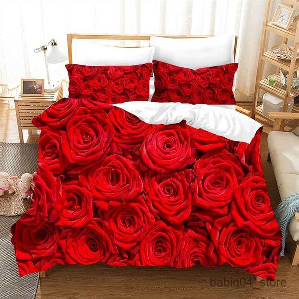 Conjuntos de roupas de cama 3D Love Bedding Bedding Conjuntos de roupas de cama infantis Capas de meninos Conjunto de cama para adolescentes Conjunto de roupas de cama R230823