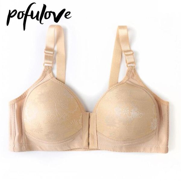 Mulheres de sutiã PLUS TAMANHO BRA FORRIMENTO FRONTEIRO PUSH UP FINO CULTER RECULHADO Sem fio Bralette Brassiere feminino para Big Brey2425