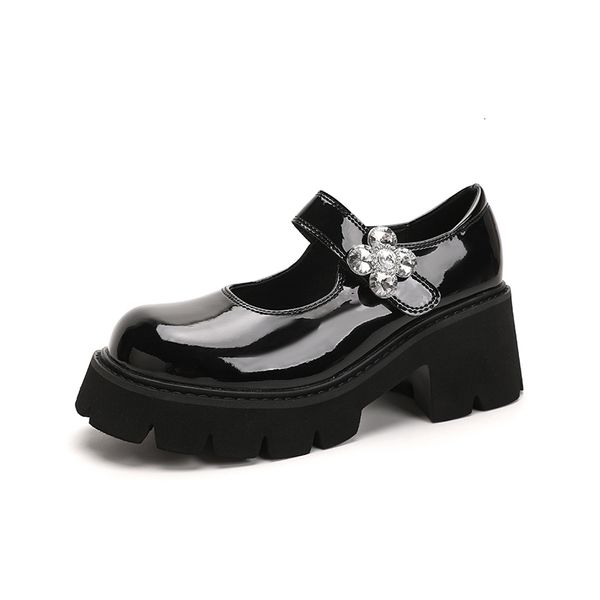 Scarpe eleganti Sumaitong Lolita Girl Platform giapponese Platform Black High Teli Fashion Round Toe Mary Jane Women Brevet Student in pelle Fucice Cos 230823