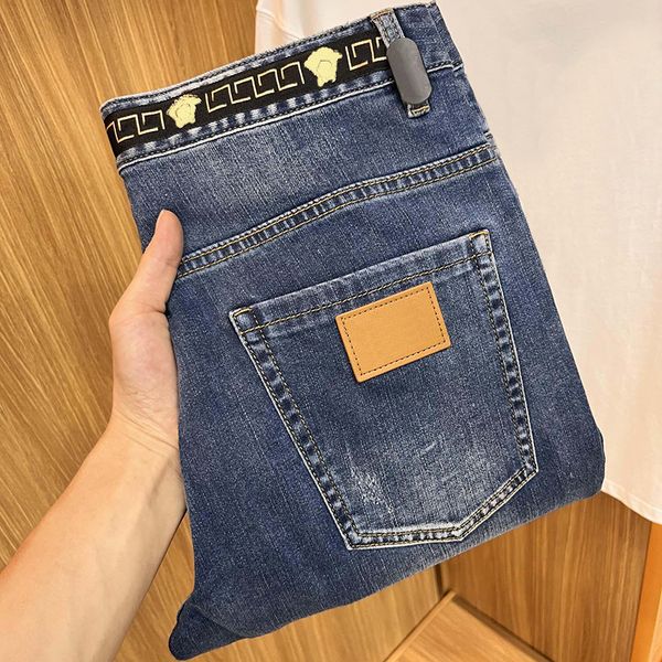 Moda kotu v tasarımcı Jean 2023 Lüks Jeans kadınlar için Avrupa Pantolonları Erkek Yığılmış Denim Mavi Kot Pantolon Pinkwing-12 CXD8233