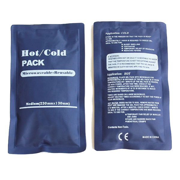 Gel reutilizável gelado de pacote fria quente para lesões na perna lesões de cabeça gel de cabeça gelo compressa fria MicrowAvable 28*13cm