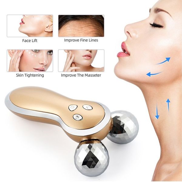 Massageador de face 3D Roller v Lifting Micro Corrente Skin Skin Firming Remoção Dispositivo de remoção do corpo Máquina de massagem 230823