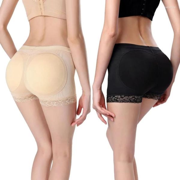 Frauen Shaper sexy Unterwäsche nahtlose Spitzensicherheits -Shorts Boxer Plusgröße Weibliche Hosen Hosen Shaper Hüften Pads mit Luftkissen