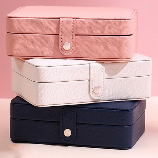 Schmuckbeutel Zwei-Schicht große Kapazität PU Leder Box Reisen Organisator Multifunktion Halskette Ohrenring Aufbewahrung Frauen Geschenk