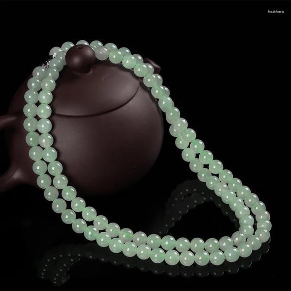 CHOKER 6mm/8mm Myanmar Jadeite Collana perline Collana Accessori per gioielli sottili Accessori autentici Birmania Jades Perle di pietra naturale