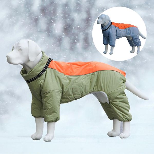 Abbigliamento per cani Giacca calda inverno per cani di grossanto impermeabile abbigliamento da salto grande levriero doberman crollo imbottito