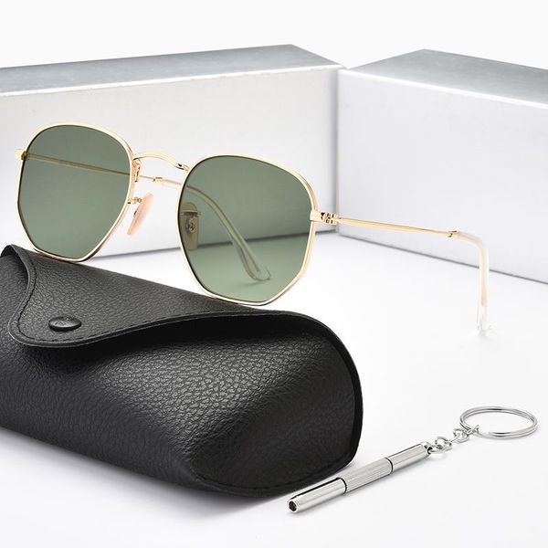 2023 Новые классические поляризованные солнцезащитные очки Женские дизайнерские дизайнерские бренды сплав сплав металлический поляроид HD Стекло