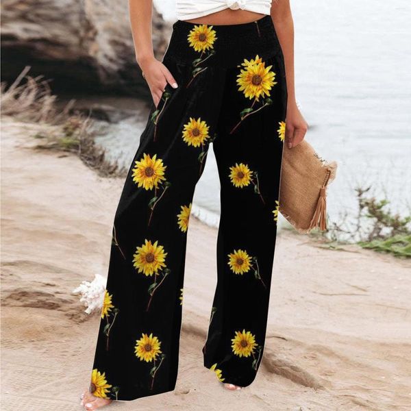 Женские брюки груз женщины летняя уличная одежда с высокой талией с высокой талией.