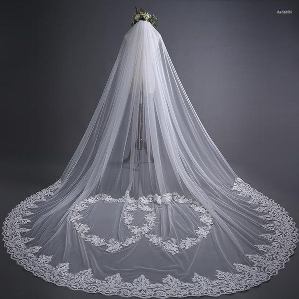 Veli da sposa bel cuori in pizzo velo da sposa 3 metri 1 strato avorio cattedrale di tulle morbido con accessori pettine