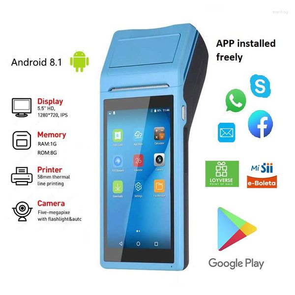 Android 8.1 POS -Drucker 58 -mm -Klemme mit Bluetooth -Thermal -Quittungs -Handheld -Gerät PDA