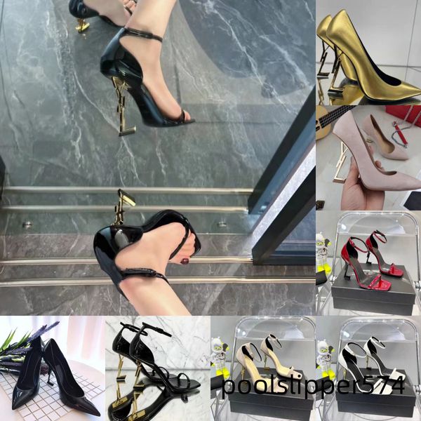 Tasarımcı Elbise Ayakkabı Kadın Pompalar Stiletto Topuk Sandalet 8 10 Cm Parti Düğün Ofisi Kariyer Siyah Çıplak Sıcak Kırmızı Kahverengi Lüks Lüks