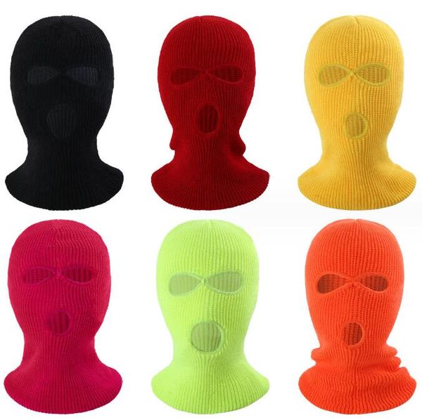 3 orifícios máscara facial máscara de esqui máscara quente tampa de inverno balaclava gaiol chapéu capô de moto motocicleta capacete máscara tática do exército