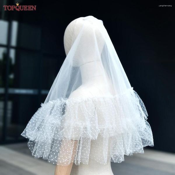 VEILI BRIDAL Topqueen Short Accessori per veicoli da sposa a 2 livelli dolci per la festa di addio al nubilato Complementos de boda v205