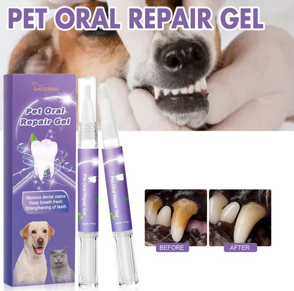 PET Oral Reparo Gel de limpeza profunda Cães de cães e gatos Cuidados de limpeza oral Remover manchas dentárias Mantenha a respiração fresco fortalecimento dos dentes