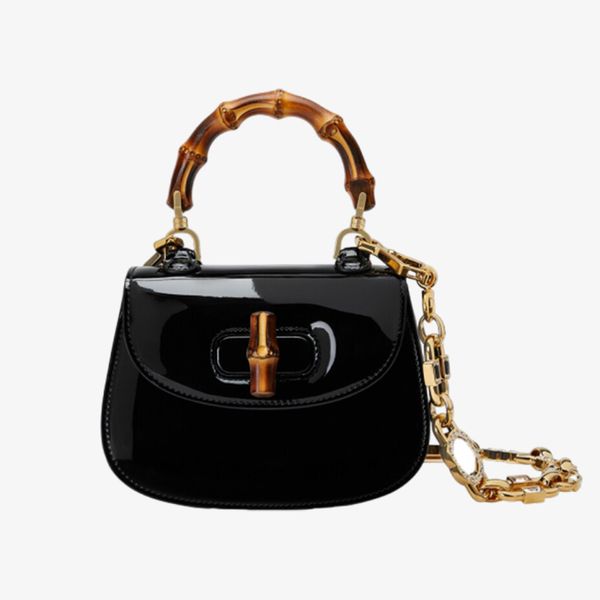 Designer -Umhängetaschen Stil Mode Frauen Mini -Tasche Luxus Patent Leder Handtaschen Ketten Bambus Bag