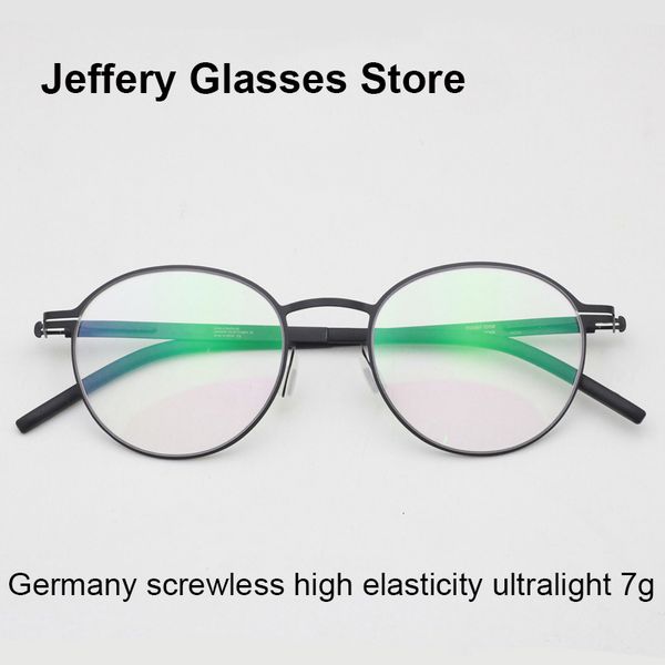 Óculos de bloqueio de luz azul alemão sem parafuso óculos redondos de armações homens mulheres ultra-light 7g óculos ópticos miopia espetáculo 230823