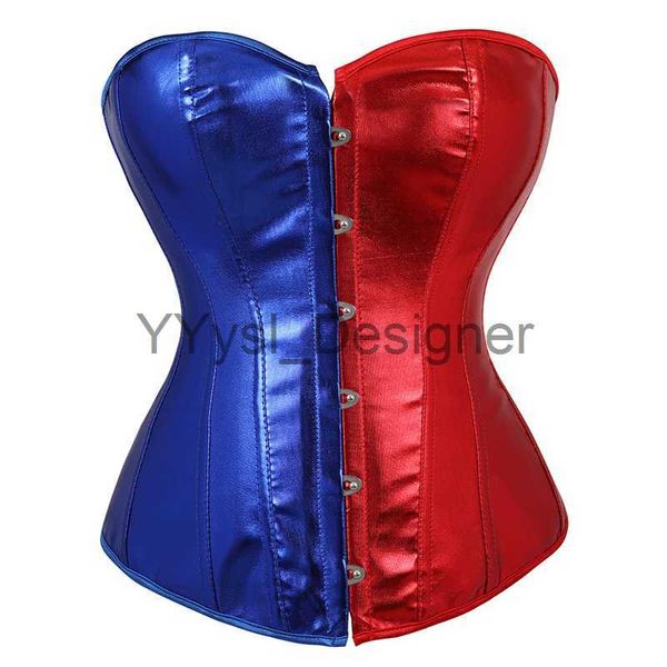 Korsett Top Bluse Sexy Gothic Femme Korsetts Bustier Dessous Mujer Korsett für Frauen Kostüm Burlesque Rot Blau Halloween Korsett x0823