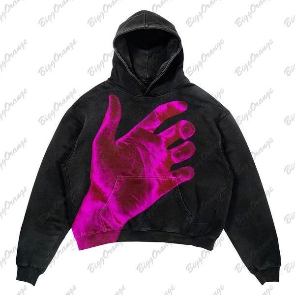 Frauen Hoodies Sweatshirts American HipHop Hand of God Muster Pullover Y2K West Oversize Mantel High Street Hip-Hop Hoodie Frauen Kleidung Harajuku 230823