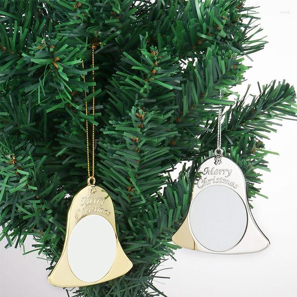 Decorações de Natal sublimação ornamentos de metal em branco