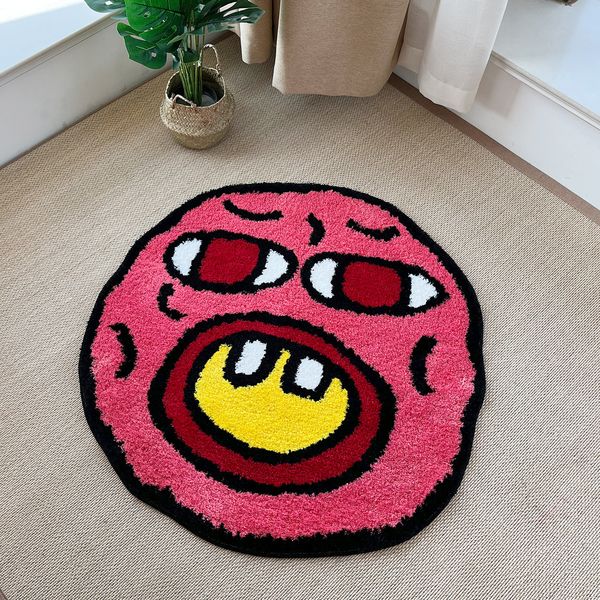 Tappeto tappeto tappeto di bomba ciliegia rosa fatto a mano decorazioni per sala tappeti tappeti kawaii tappeti piccoli tappeti per la camera da letto cartoni animati a cartone animato tappeto ago 230823