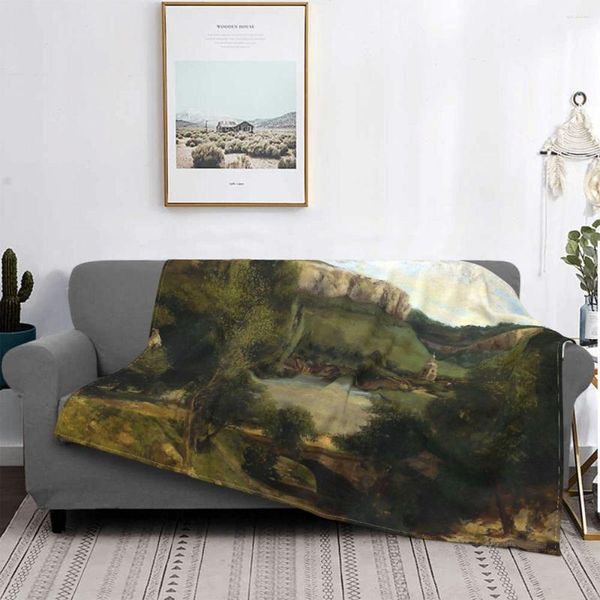 Vista delle coperte di Ornans Gustave Courbet Coperi Fleece per tutta la stagione Multifunzione SUPER CALDO PER LETTO DA LETTO DA LETTO