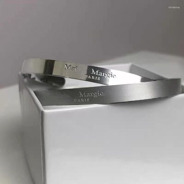 Bangle Luxury Margiela MM6 Bracelets Bangles Fashion Titanium Steel MM Classic Open Ter-end